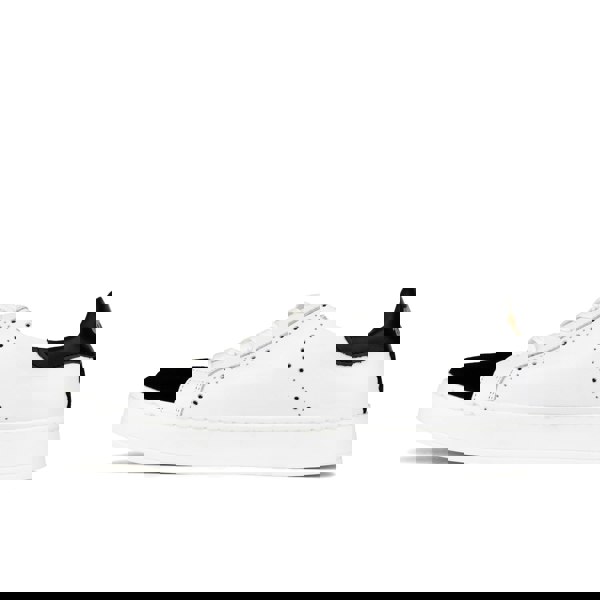 Embassy London Serena - Black & White - Women’s Leather Trainer with Brogue Details