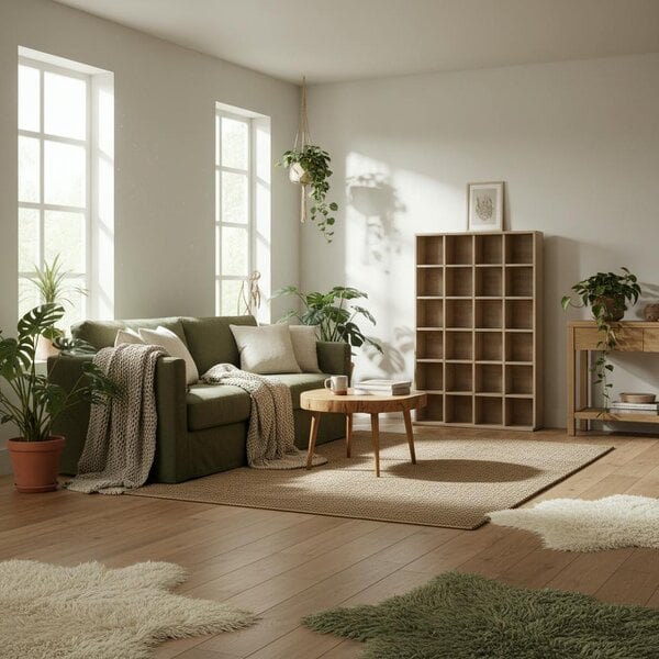Wyld Haus Sifato Wood Natural Finish Adjustable CD Storage Cabinet 89 x 130.5 cm