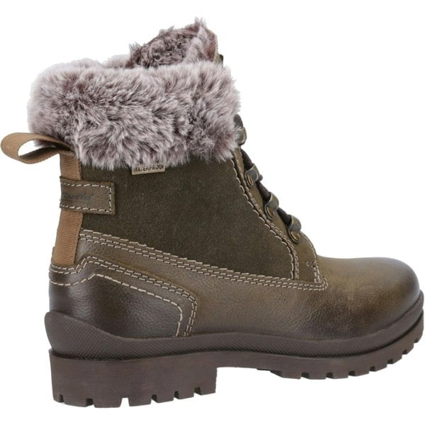 Cotswold Evenlode Leather Women's Khaki Winter Ankle Boots