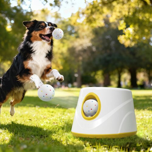 PawHut Automatic Dog Ball Launcher with 6PCS 2.3" ETPU Balls