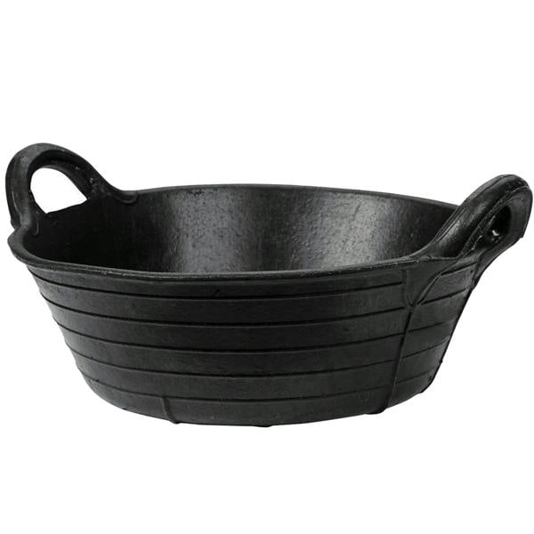 Ketoplastics Skip feed bucket feeder 11l in black pack of 2 integrated handles made of rubber flexible animal pet horse