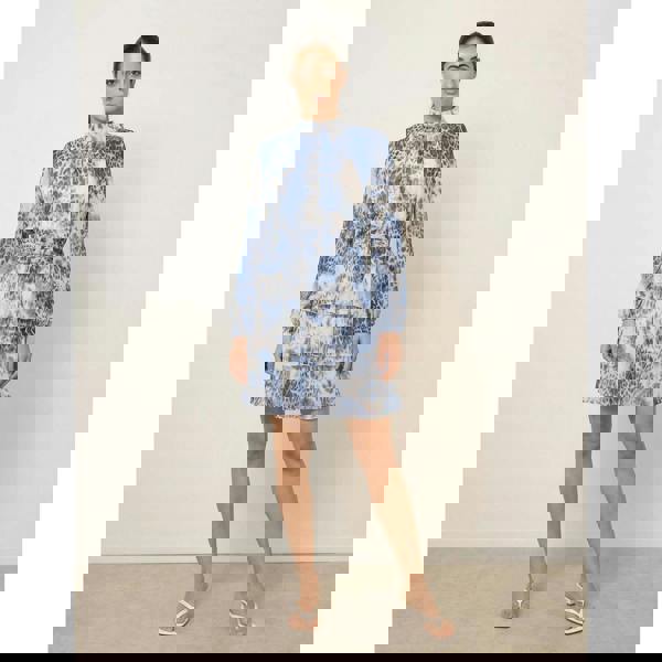 Blue Vanilla Animal Print Layered Dress