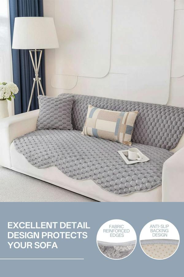 Living and Home Non-Slip Faux Plush Sofa Protector