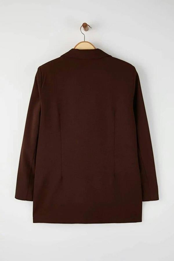 WOVCOR Lined Double-Breasted Woven Blazer Jacket