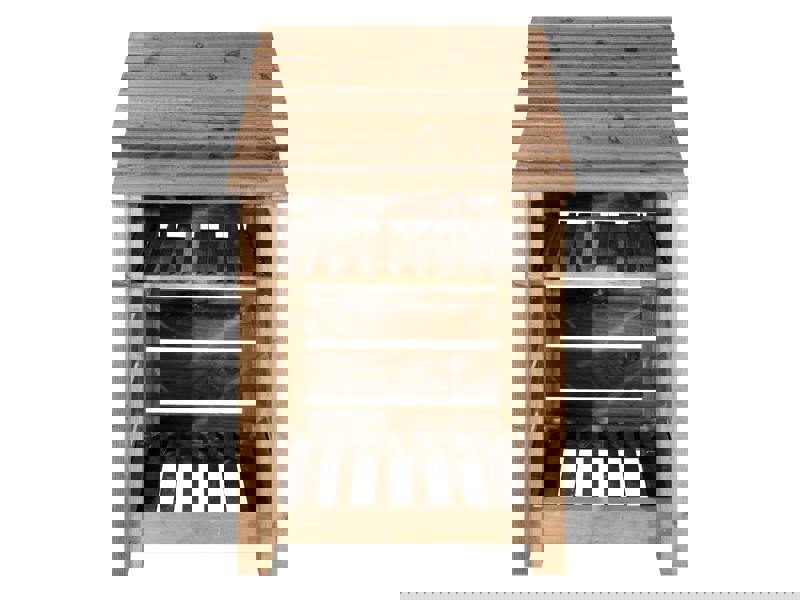 Arbor Garden Solutions Slatted Wooden Log Store With Shelf W-79cm, H-126cm or 180cm, D-88cm - Brown Finish