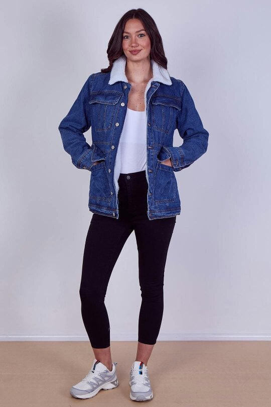 Women's Denim Sherpa Jacket – Fleece Lined Denim Jacket