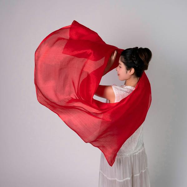 Bright Red Silk Scarf – Hand-Dyed Mulberry Silk, Christmas Gift & Wedding Wrap