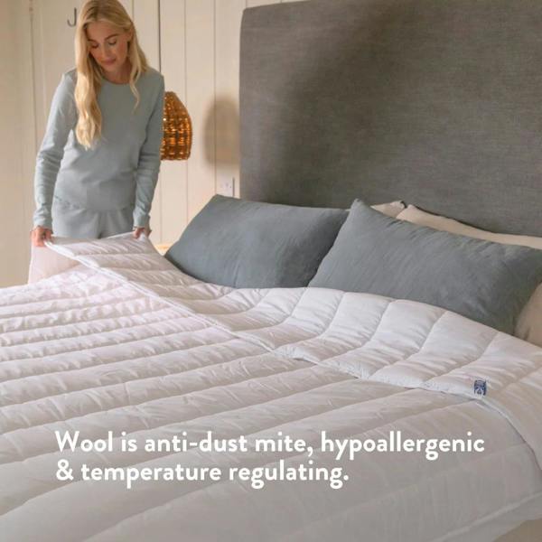 Contour British Wool Pillow & British Wool Duvet Set - Bundle height adjustable natural local handmade sustainable cotton