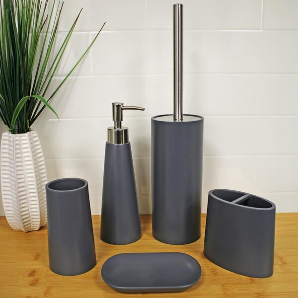Showerdrape Alto Grey 5 Piece Bathroom Accessory Set