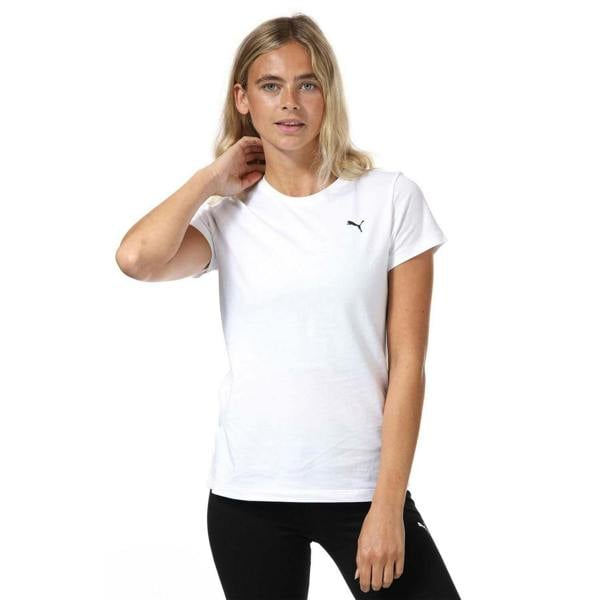 Puma Womens/Ladies Small Logo Cotton T-Shirt - White - 