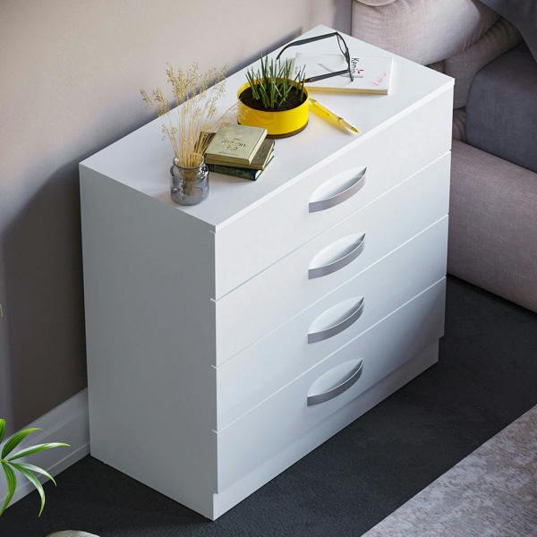 Vida Designs Hulio 4 Drawer Chest, Black