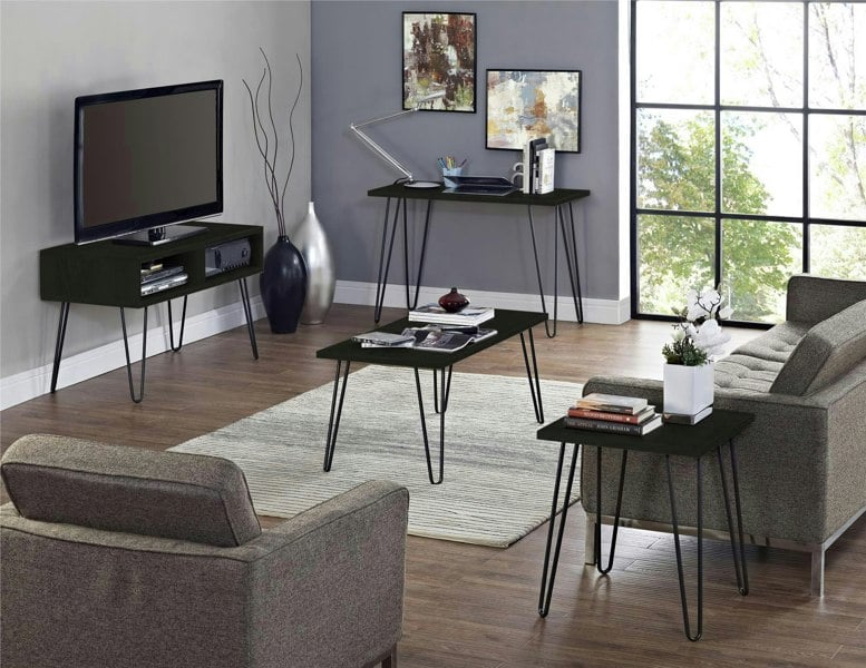 Dorel Home Owen Retro Coffee Table in Black Oak Look