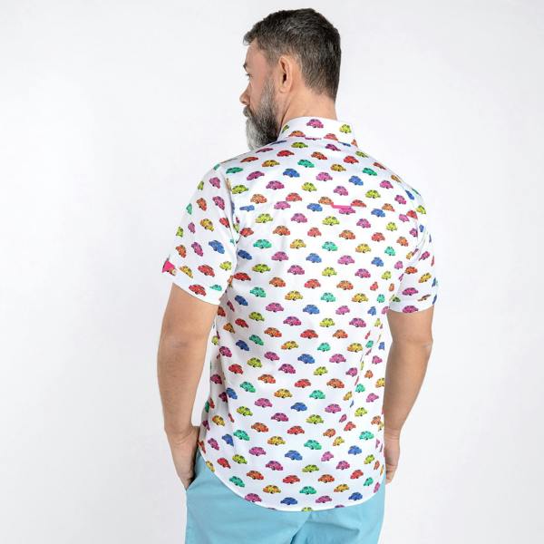 MULTICOLOUR BEETLE SHORT SLEEVE SHIRT – Premium Men's Patterned Shirt by Claudio Lugli | Bold Design, Tailored Fit, Best Printed Shirts