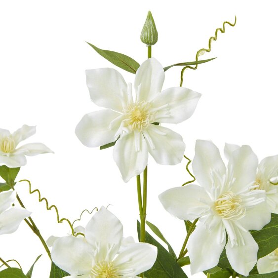 Wyld Haus Set of 3 Artificial Flowers Cream Pearl Clematis Sprays