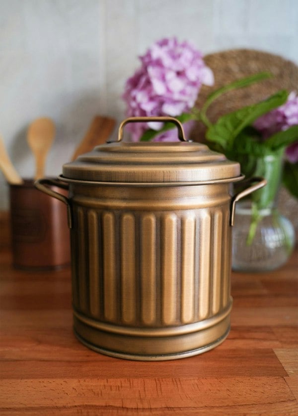 Rozi Gold Countertop Waste Basket (4 Litres)