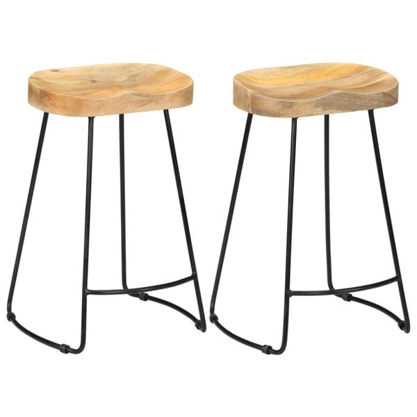 Berkfield Gavin Bar Stools 2 pcs Solid Mango Wood