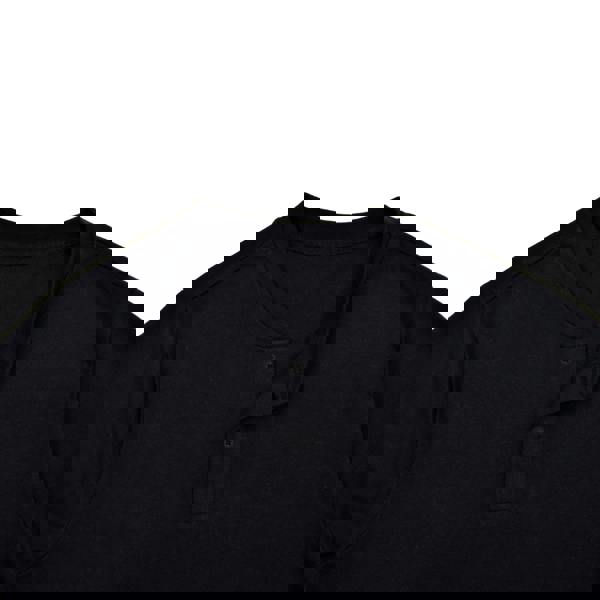 Smart Living Mens Casual V Neck Henley T-Shirt - Black