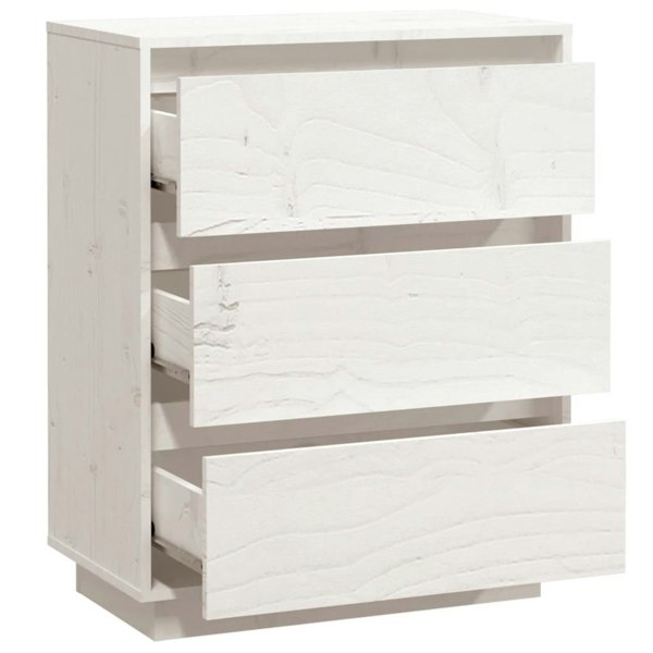Berkfield Sideboard White 60x34x75 cm Solid Wood Pine