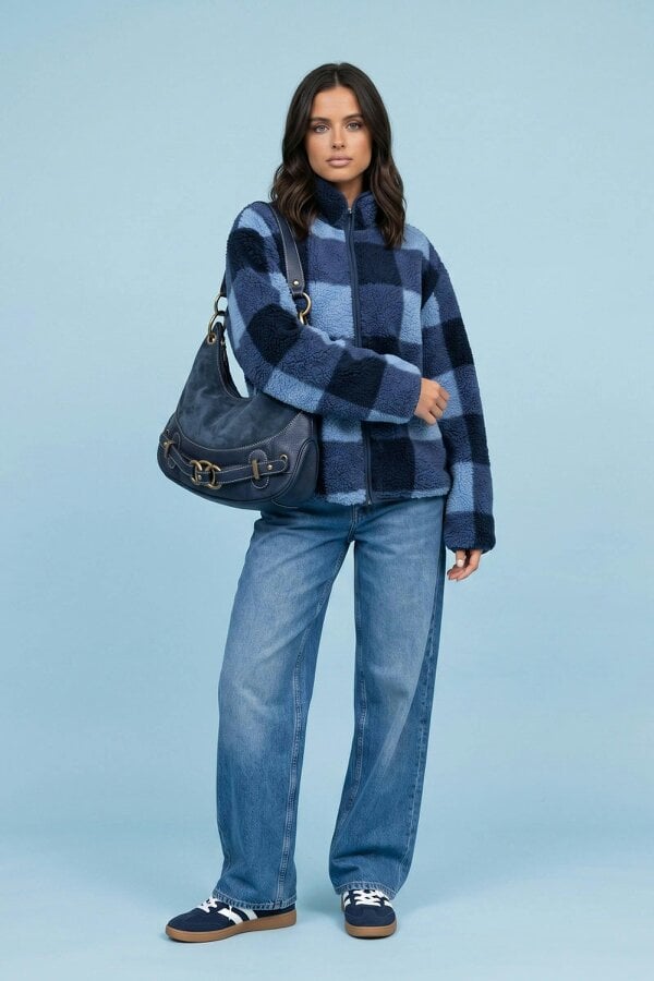 Urban Bliss Check Fleece Jacket