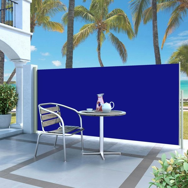 Berkfield Retractable Side Awning 140 x 300 cm Blue