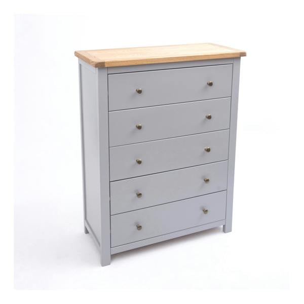 Cabinet Bits Mirano 5 Drawer Chest of Drawers Brass Knob