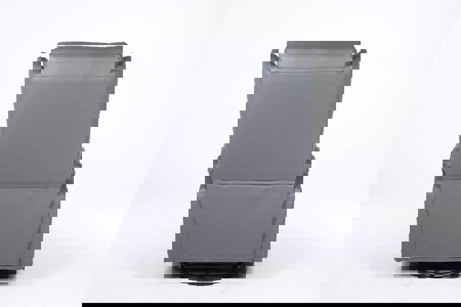 SQUAREBOXX Copenhagan Leather Manual Recliner Armchair with Heat Massager in Grey