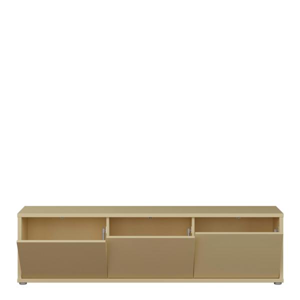 Furniture To Go Alice Springs Wide TV Cabinet with 3 Doors Push-to-Open in Butter Yellow
