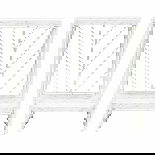 Dorel Home Brielle Console Table White Faux Marble