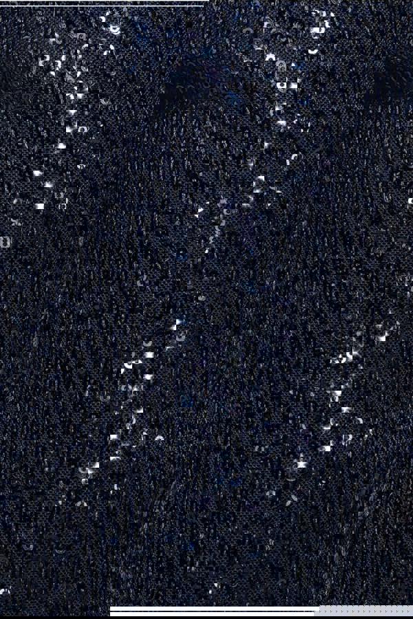 Sequin Cuffed Ankle Trouser - Navy TR360