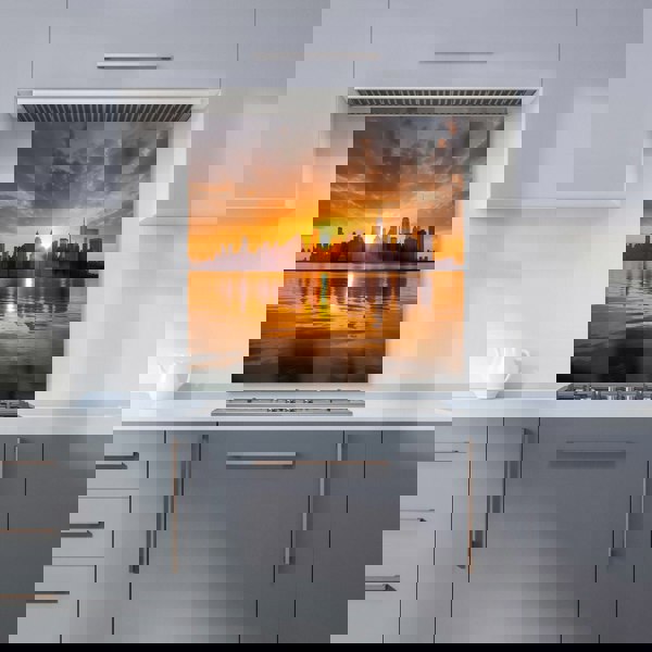 Warren Reed - Designer Sunrise In The City Kitchen Splashback