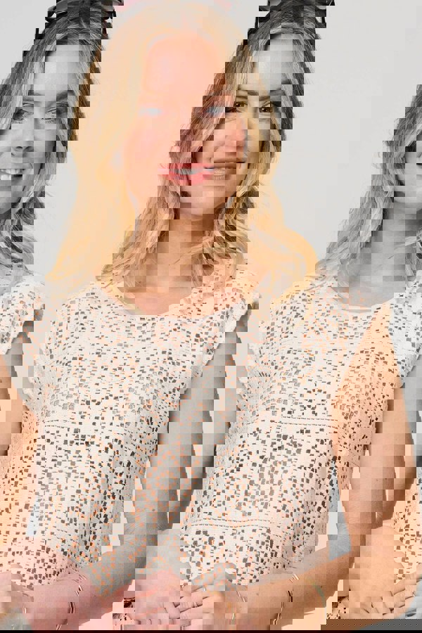 Ivory | Lace Crochet Detail Cap Sleeve Top