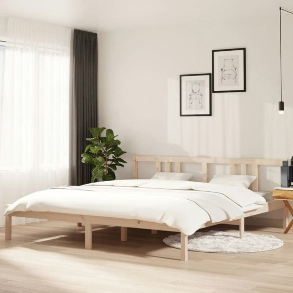 Berkfield Bed Frame Solid Wood 180x200 cm Super King Size