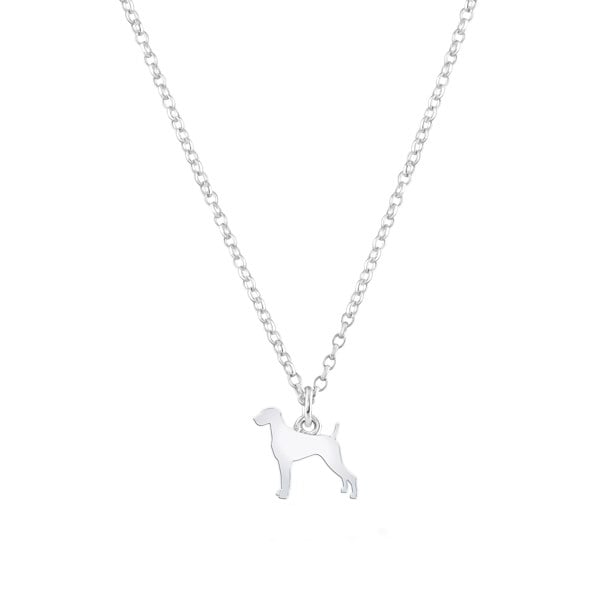 Mylee London Weimaraner Silhouette Silver Necklace - Personalised