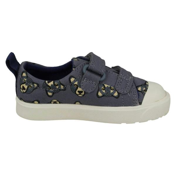 Clarks Childrens Clarks Pattern Detailed Light Weight Canvas Shoes City Bright