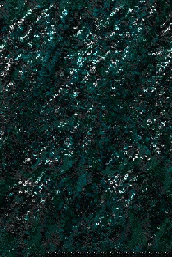 Embellished Sequin Bishop Sleeve Maxi Dress - Emerald Green DR4634