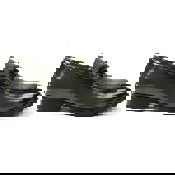 Dolcetto Men’s Textured Front Iconic Buckle Bow Loafers