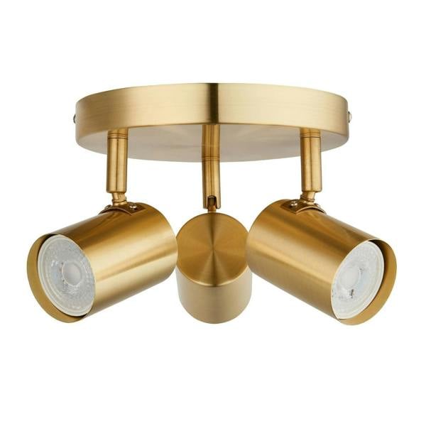 Pagazzi Lighting Hereford 3 Light Satin Gold Ceiling Spotlight