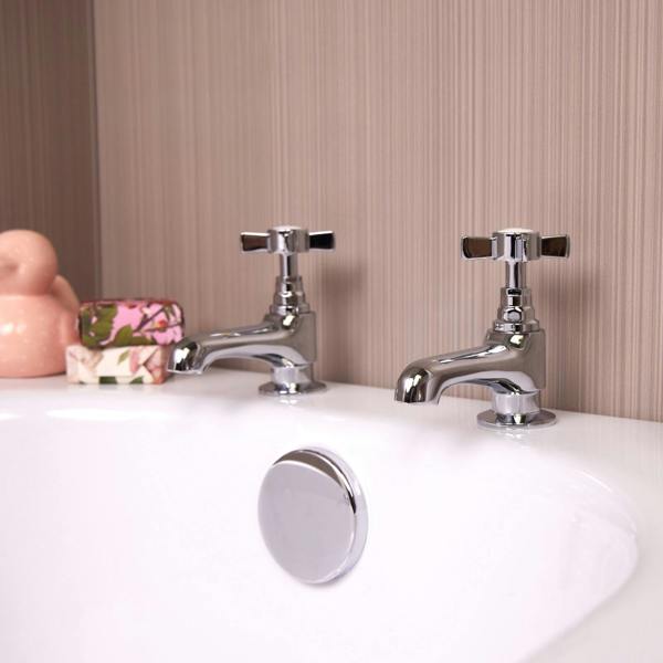 Flode Skuleberget Traditional Bath Taps - Polished Chrome Finish