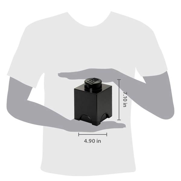 LEGO Round 1-Stud 1.2L Stackable Storage Brick Black