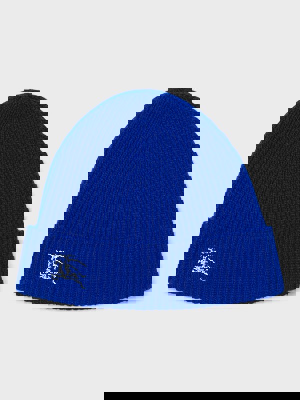 Burberry Ribbed Cashmere Beanie Knight Blue