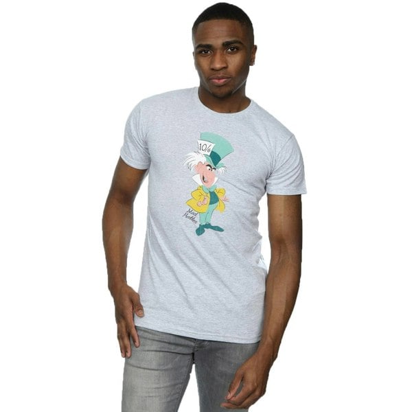 Disney Mens Classic Mad Hatter T-Shirt - Heather Grey