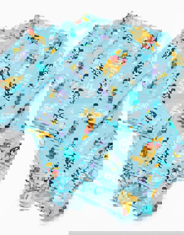 Bluey Girls Blue All Over Print 1 Piece Swimming Costume