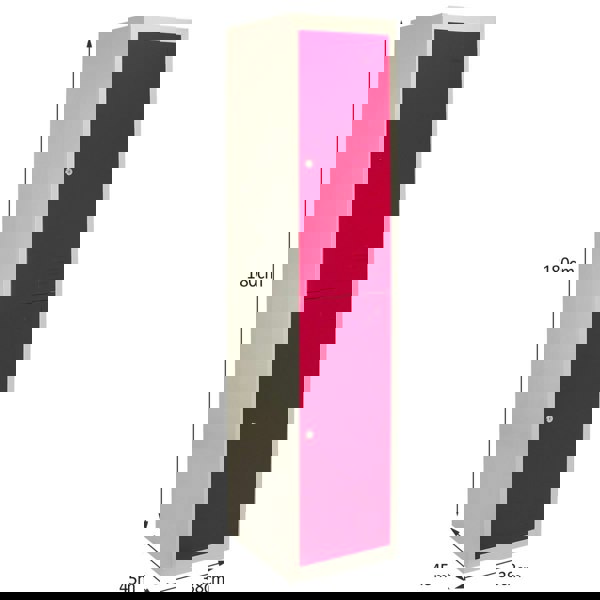 Monstershop Metal Storage Lockers - Two Doors, Flatpacked, Red