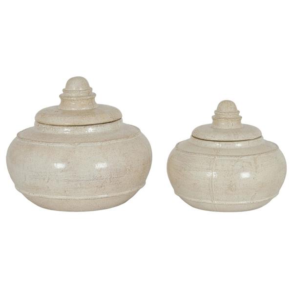 Hill Interiors Tarn Collection Ceramic Pot - White - 