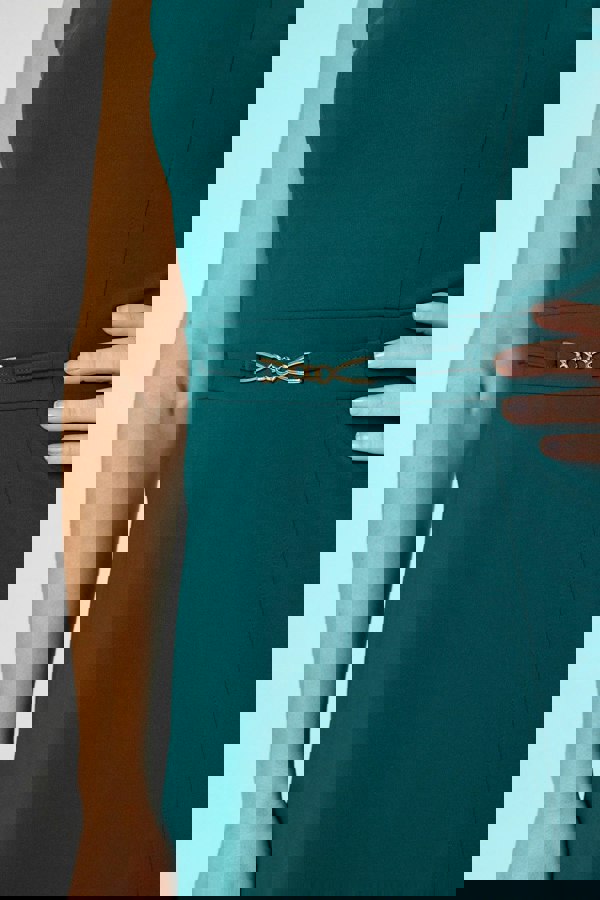 Green | Belt Detail Sleeveless Short Skater Dress