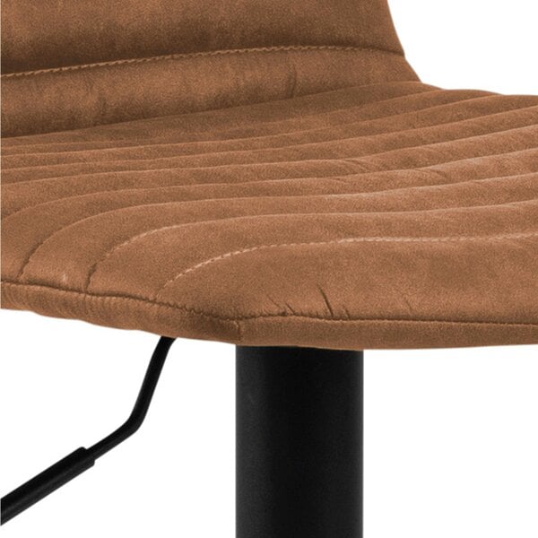 Wyld Haus Set of 2 Aalborg Bar Stool Upholstered Brown Fabric Etched Back