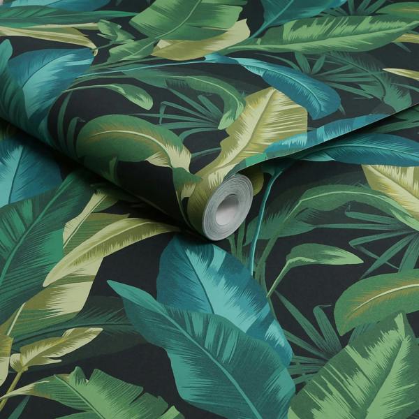 Envy Leaf It Out Wallpaper - Midnight - 10m