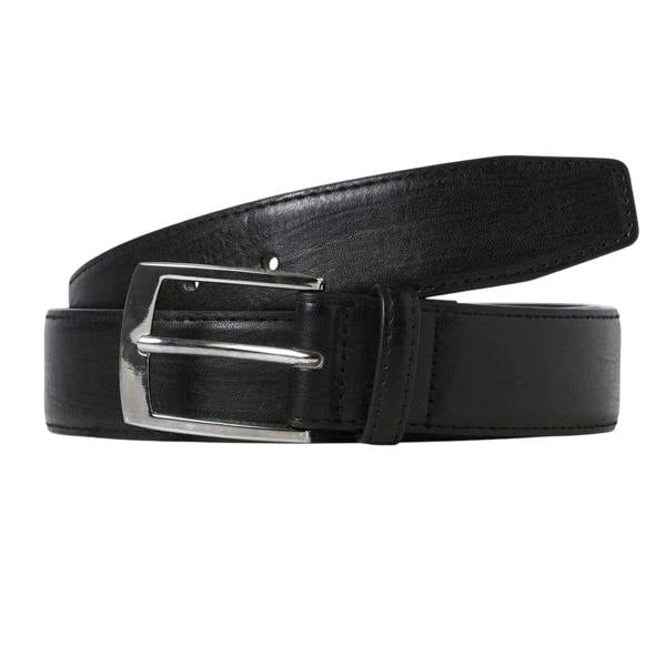 Jack And Jones Mens Leather Dress Belt - Black - 