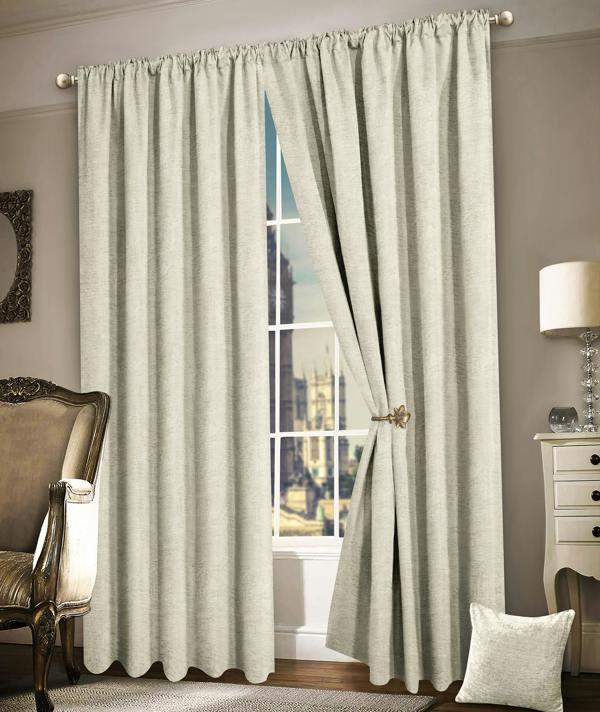 Intimates Elegant Heavy Chenille Ring Top Thermal Blackout Curtains, Energy Efficient Soundproof Drapes - 350cm x 228cm