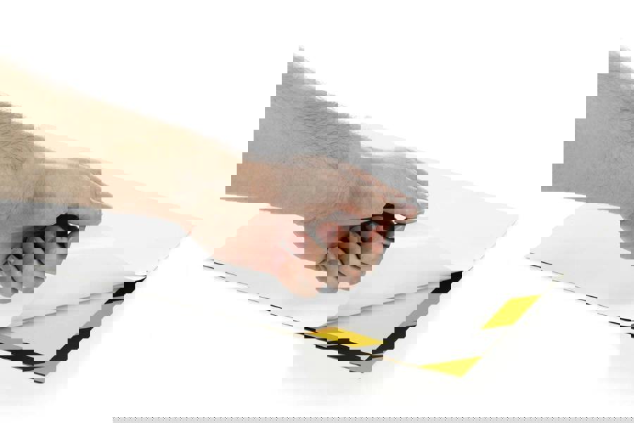 Durable DURAFRAME Adhesive Magnetic Hazard Frame | 2 Pack | A4 Black & Yellow